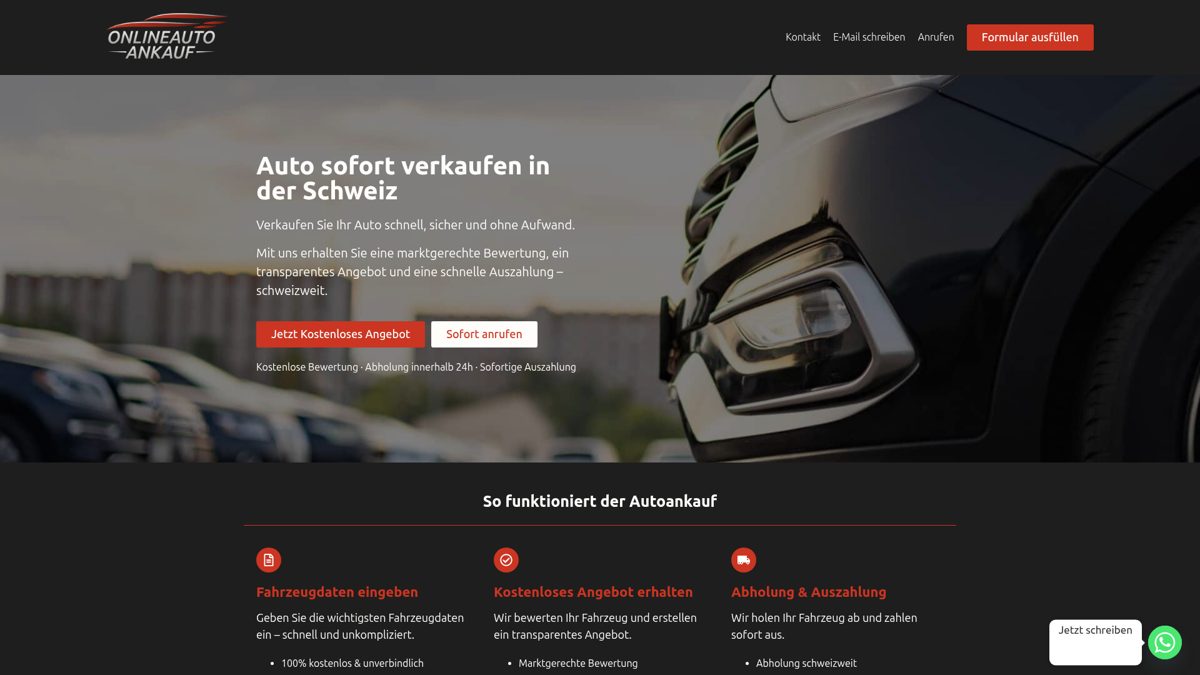 Online Autoankauf – Switzerland-wide